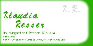 klaudia resser business card